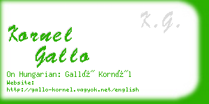 kornel gallo business card